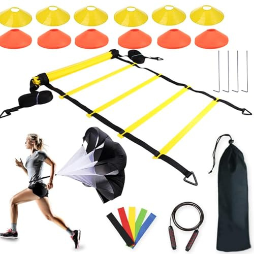 Agility Speed Training Set - Justerbar fotbollsträningskit | Bärbar sportutrustning för smidighetsövningar, snabbt fotspel, konditionsträning