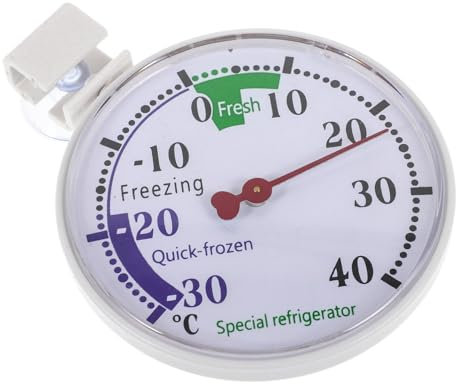 GLEAVI Termómetro Analógico de Refrigerador y Congelador de Temperatura Conservación Farmacéuticas y Supermercados Lector de Temperatura Preciso