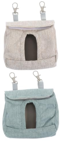 KOMBIUDA Bolsa de Alimentación para Conejos Diseño Colgante y Gancho, 2 Piezas Lavables de Tela Práctica para Heno y Comida de Mascotas Pequeñas