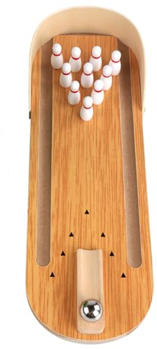 BUBEFSKD Desktop Bowling Toy Regalo per La Casa per Bambini Adulti Teen Boy Girl Gioco Set Set da Bowling da Tavolo in Legno