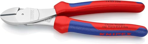 KNIPEX Kraft-Seitenschneider auf SB-Karte verchromt mit Comfort-Griffen 200 mm, 74 05 200 SB