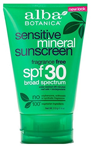 Alba Botanica Of Very Emollient Natural Sunscreen Mineral Protection Fragrance Free Spf 30 - 4 Oz