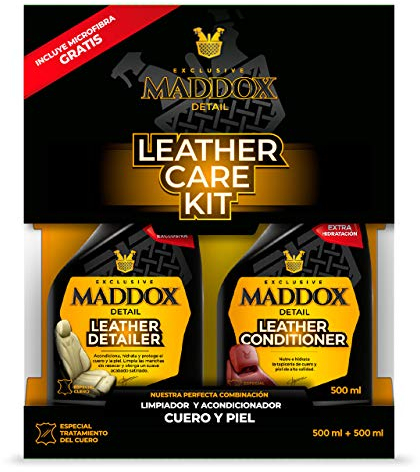 Maddox Detail - Leather Care Kit 500ml | Cleaner and Conditioner for Leather | Includes Microfiber | Car Upholstery Cleaning Kit | Car interior cleaning kit