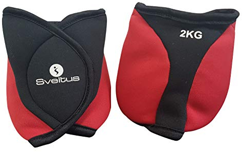 Sveltus Erwachsene Knöchelgewicht-Armbänder , Rot , 2er-Pack ( 2 X 2 kg)