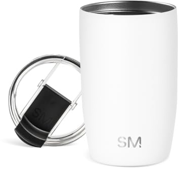 Simple Modern Thermobecher Kaffeebecher to go mit Klappdeckel | Isolierter Edelstahl-Kaffeebecher | Geschenke für Frauen und Männer | Voyager | 350ml | Winter White