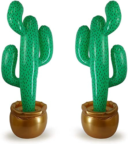 GiftExpress 2 Pack Inflatable 36 Cactus Prop Décor for Mexicano Fiesta Theme Party Decorations, Cinco De Mayo Prop, Hawaiian Pool Party, Desert Western Cowboy Theme Party (36 - 2 Pack)