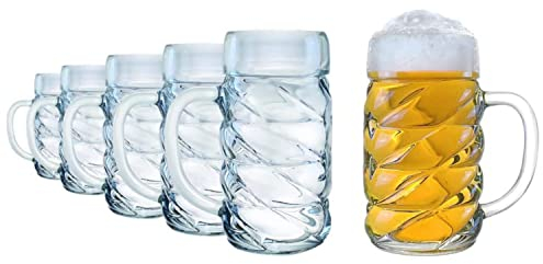 Stölzle Lausitz 5210052 Lot de 6 chopes à bière de la collection Kaiser 500 ml Passe au lave-vaisselle Dimensions : hauteur 13,4 cm Diamètre extérieur 9,5 cm