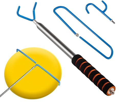 imgokaha Disc Golf Retriever Pole with 3 Hooks Telescopic Disc Golf Tool Golf Discs Retriever for Water Disc Golf Accessories for Outdoor Sports 10FT