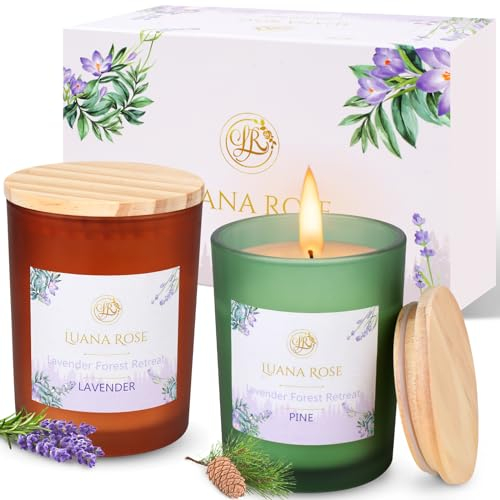 Luana Rose Duftkerzen Geschenkset - 2x200g, Langanhaltender Duft, 100% Natürliche Sojawachs mit Ätherischen Ölen - Hochwertige Geschenke für Frauen, Aromatherapie Kerze - Scented Candle Set