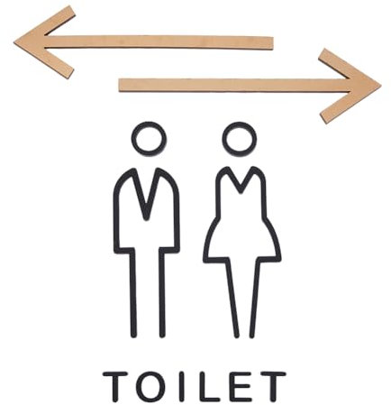 SUPERFINDINGS Wood Women Men Public Toilet Sign Toilet Sign Stickers Toilet signs for Ladies and Gentlemen for Wall Door Accessories Sign Restroom Signs for Business
