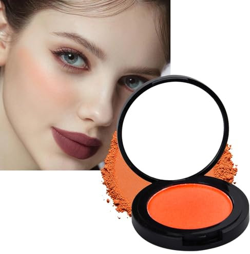 Puder Rouge Matt Orange, Pearlescent Blush Palette, Superfeines Pulver, Cheek Blusher Bright Shimmer Face, Natürliches Make-up für Jeden Hautton Haarfarbe, 3.5g, B06 Gina