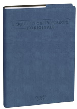Quo Vadis - Agenda enseignant - 2026-2027 - Le Professeur - Semainier Horizontal - Italien - Roma - Bleu - 12 mois de août à juillet - 21x27 cm - Papier Clairefontaine blanc - Fabrication française