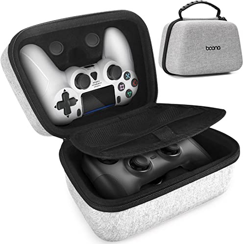 PS5 PS4 Switch Pro Controller Case, Game Controller Carrying Travel Bag Compatible with PS 5, PS 4, X Box, Switch Pro and Other Controllers, Protective Hard Storage Case for 2 Controllers (Grey)