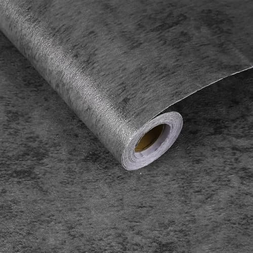 sourcing map Papel pintado de hormigón de 15.7 x 394 pulgadas, papel de contacto de cemento industrial de hormigón, vinilo teñido mate, papel tapiz adhesivo texturizado para encimera de cocina