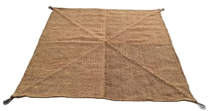 CocoWeave Telo ombreggiante quadrato – 4x4 metri – Telo parasole resistente ed elegante in fibra di cocco–Protezione solare efficace e vela parasole permeabile all'acqua–Per terrazza o giardino –18 KG