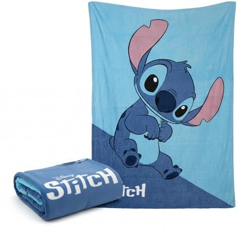 Manta Infantil Stitch 160 x 130 cm - Manta Suave y Ligera para Niños y Niñas, Tacto Cálido, Agradable y Muy Confortable, Ideal para Cama o Sofá