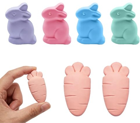 6 Tizas para Acera Conejitos y Zanahorias de Pascua para Niños Tiza de Carretera para Dibujar en la Calle y Pavimento