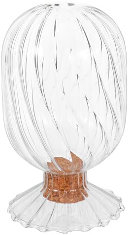 HOMOCONO Tarro Decorativo de Vidrio Tapa Hermética para Cerillas de Chimenea, Frasco Transparente para Almacenamiento en Espacios Interiores