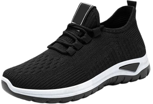 Ortopediska skor dam slip-on sneakers, bågstöd promenadskor ventilerande mesh sportskor joggingskor lätta bekväma löparskor för gator damskor halkfria fritidsskor, Z01svart, 41 EU