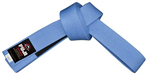 FUJI Brazilian Jiu Jitsu Belt with Rank Bar (for Rank Stripes), BJJ Belt for Adults, Blue, Size A4