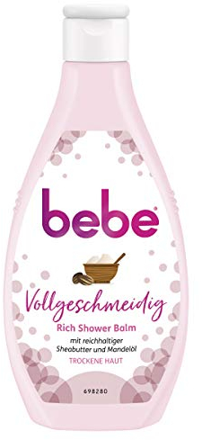 Bebe Duschgel, Rich Shower Balm, mit Sheabutter und Mandelöl, für trockene Haut, 6 x 250 ml
