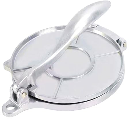 Presse à tortilla en alliage d'aluminium - Machine à crêpes - En fonte d'aluminium - Pour tortillas et crêpes maison - Argenté