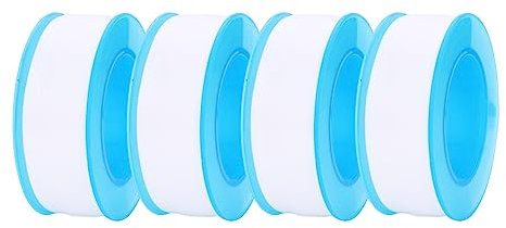 Jc.upin 4 Packs Plumbers Tape,PTFE Tape Plumbing Teflon Tape to Stop Leaks Water Thread Seal Tape,Industrial Sealant Tape White (15mm*0.085mm*15M)
