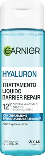 Garnier Hyaluron Barrier Repair Trattamento Liquido, Per Pelli Sensibili, Pelle Visibilmente Idratata e Rimpolpata, Arricchito con Aloe Vera, Glicerina, Pantenolo e Acido Ialuronico, 120 ml