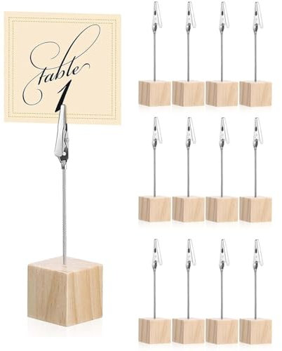 Frogetu 12PCS Fotohalter mit Klammern,Memo Clip Halter Ständer,Notizhalter,Fotoständer,Fotoaufsteller,Kartenhalter Tisch,Zettelhalter,Postkartenhalter,Fotohalter,Notizzettel Halter,Memohalter Klemmen