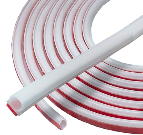 Guarnizione per porta bianca, autoadesiva, 10 mm x 6 mm, flessibile, in gomma, impermeabile, 6 m