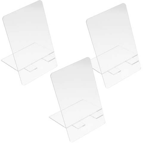 FUNOMOCYA 3 Piezas Tablero de Escritura Acrílico Transparente con Base Pizarra Borrable Reutilizable para Notas y Mensajes para Estudiantes y Decoración de Escritorio