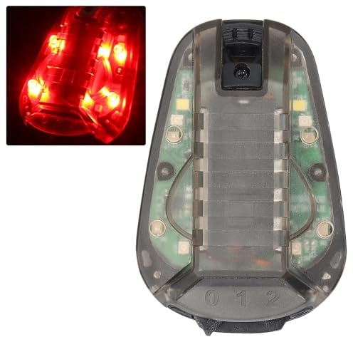 Gunyoo Lámpara para Casco táctico Luz de señal de Supervivencia Opcional 4 Modos con LED Visible Luz IR Fija/Intermitente para Deportes al Aire Libre (Luz roja)