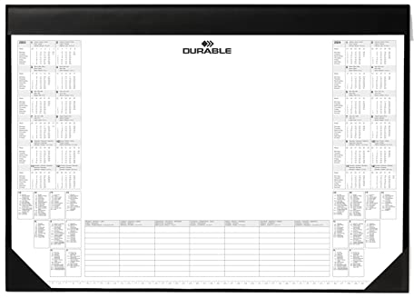 Durable Schreibunterlage mit Kalenderblock, 25 Blatt, 590 x 420 mm, schwarz, 729101