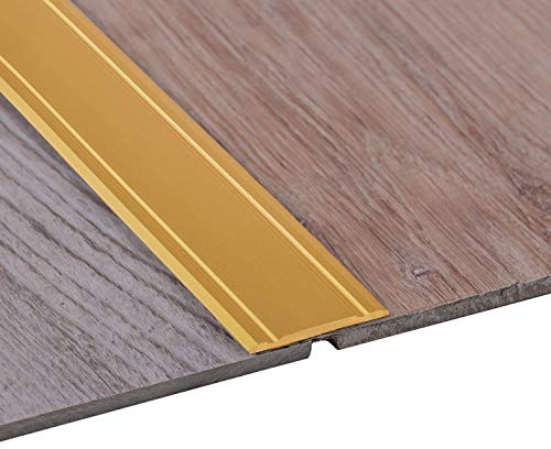 Gedotec Übergangsleiste flach - 1 Stück Bodenprofil selbstklebend | Aluminium Messing eloxiert | Bodenprofil - nicht gelocht | Abdeckleiste 2000 x 30 mm | Abdeckleiste für Fußböden - Trittleiste