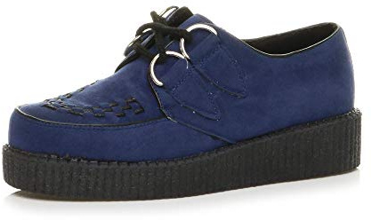 AJVANI Womens Ladies Flatform Wedge Rockabilly Goth Brothel Creepers Platform Shoes Size