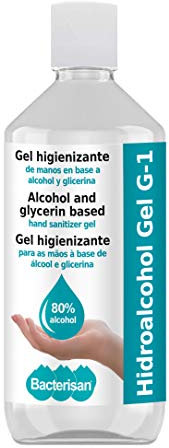 BILPER Gel Con Dosificador Hidroalcoholico Higienizante Antiseptico Manos 80% Alcohol Bacterigel Bacterisan Profesional Bilper, color Transparente, 500 ml