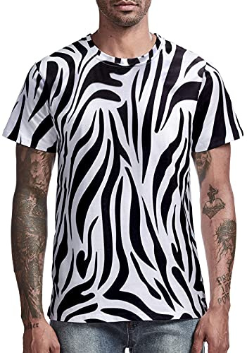COSAVOROCK T-Shirts Imprimée Animal à Manches Courtes Casual Tee Shirt pour Homme