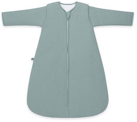 emma & noah Baby Schlafsack 3.5 TOG, Strampelsack für den Winter, in vielen Farben, Bio-Baumwolle, Oeko-TEX Zertifiziert, Abnehmbare Ärmel, Schlafsack für Neugeborene (Essential Mint, 110 cm)