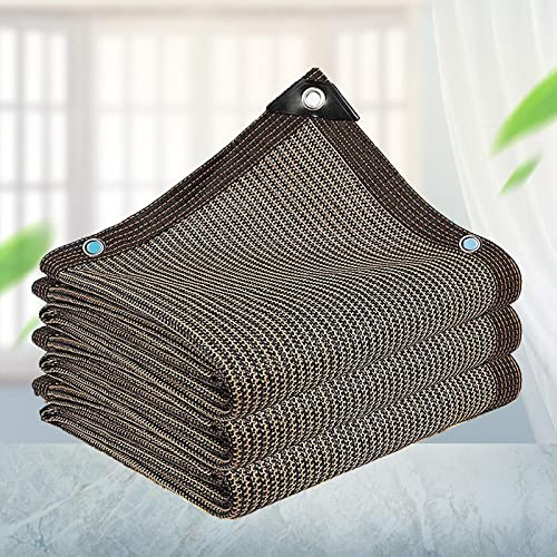 AuMarndi Red de sombra de 90 % tela de vela de 3 x 4 x 5 m, malla de sombra transpirable, red de sombra de privacidad, red de sombra para exteriores, para plantas, invernaderos, patios, marrón, 5