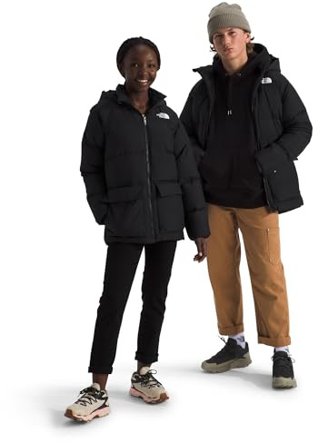 The North Face Teen North Down Fleece-Lined Short Parka | 600 Fill Waterfowl Down, Water Repellent, Insulated Hood, & Pockets, TNF Black, Medium