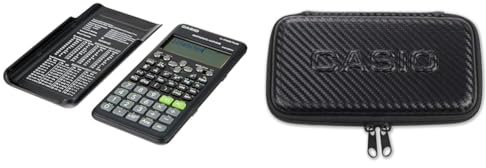 Casio FX-570ES Plus-2 Calculadora Científica, 417 Funciones, Negro + FX-Case-CB-BK2 Funda Protectora, Negro