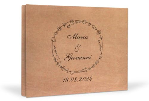 Libro de visitas de boda personalizado, Álbum de firmas para los novios, Foto de memoria - Libro de visitas - Álbum de libro de visitas firmado con 60 páginas (Ecopelle, 30x25 60 pagine)