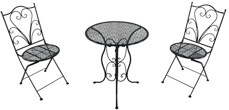 AXI Eloise Table Et Chaise Bistrot, 2 Chaises 1 Table, Ensemble Bistro Extérieur Imprimé Gris - Salon De Jardin Bistrot, Table Bistrot Mosaique pour Jardin/Balcon/Terrasse