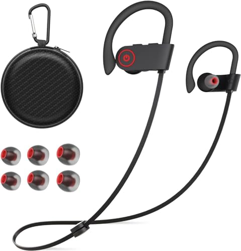 NUASI Auriculares Inalámbricos Deportivos, Bluetooth 5.3, Impermeabilidad IPX7 para Running, Ciclismo, Fitness, Oficina, Negro