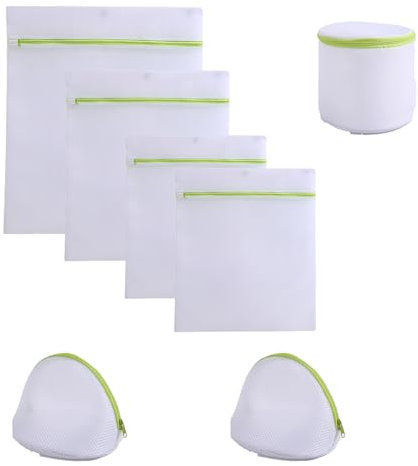 7 stück wäschenetz-Set für waschmaschin,Stabiler wäschebeutel mit Netzreißverschluss, Ideal für Feinwäsche,hemden, Unterwäsche, BHS, Mäntel, Bettwäsche，Socken