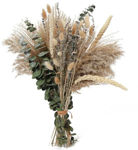 63 Stück Pampasgras Getrocknet Deko,Tischdekoration,Pampas Gras,Eucalyptus,Dried Flowers,Deko Blumen Künstlich,Trockenblumen Deko Boho,Pampasgras Klein,Vasen Deko,Pampasgras Deko,Trockenblumenstrauß