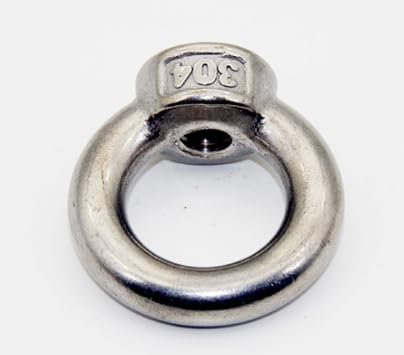 FUNSUEI Lot de 16 Pièces Écrou à Anneau, écrous à œil M10 en acier inoxydable, Anneau de Levage, Pour visser, suspendre, accessoires de levage et Raccord, Argenté