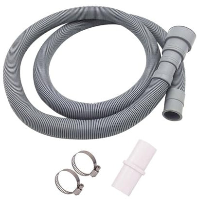 70/150/200 cm dräneringsrör tvättmaskin dräneringsavloppsslang förlängningsrör med slangklämmor set tvättmaskinstillbehör (200 cm)