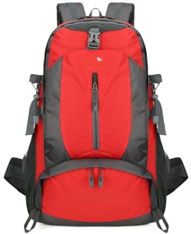 OUYUE Sac À Dos De Voyage Sac À Dos D'extérieur 50L Sac De Randonnée Sac De Voyage Sac Multifonctionnel Sac d'alpinisme pour Camping Trekking(Rot)