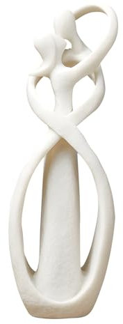 Jenngaoo Lovers Statue, Resin Couple Statue Kiss Lovers Statue Decorative Figure Home Decorative Statue Abstract Polyresin Sculpture for Couples Wedding Anniversary